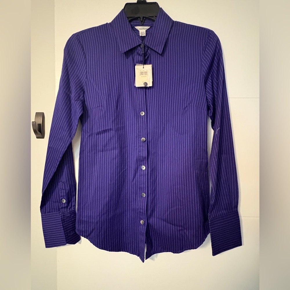 Calvin Klein Purple Casual Button Down Shirt women’s XS